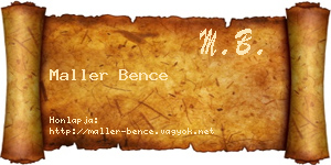 Maller Bence névjegykártya
